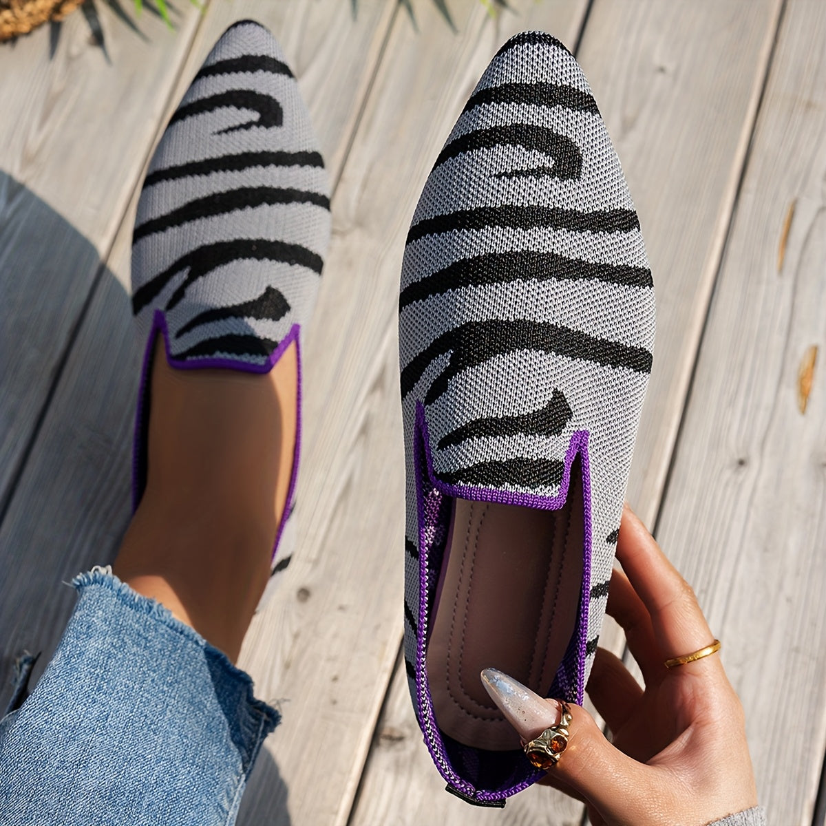 Nora™ | Zebra Loafers