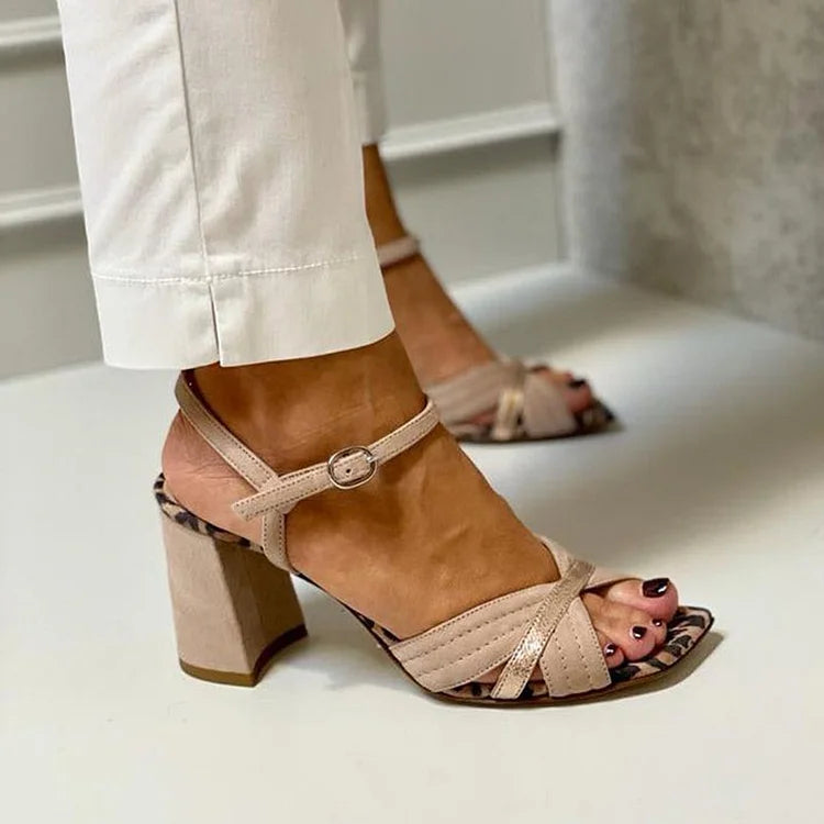 Ronja™ | Beige Leopard Heels