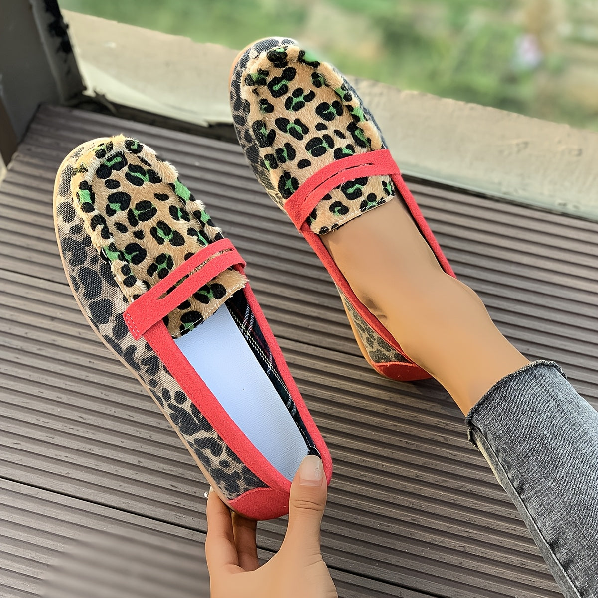 Aimee™ | Red Leopard Loafers