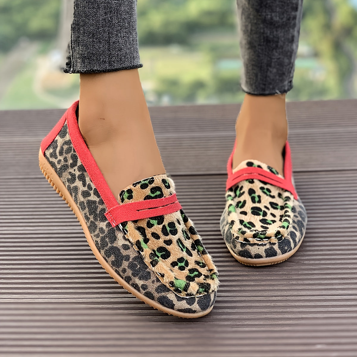 Aimee™ | Red Leopard Loafers