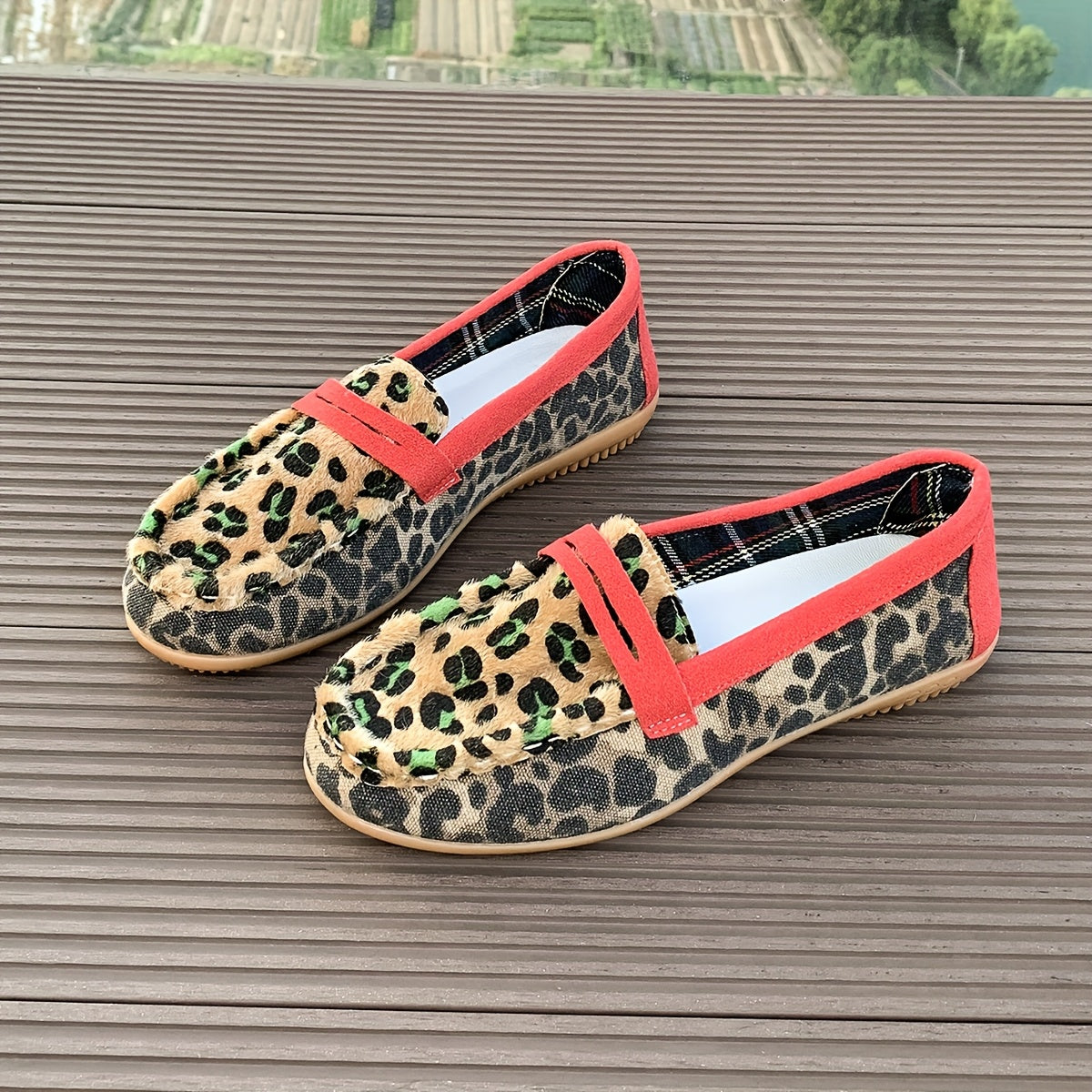 Aimee™ | Red Leopard Loafers