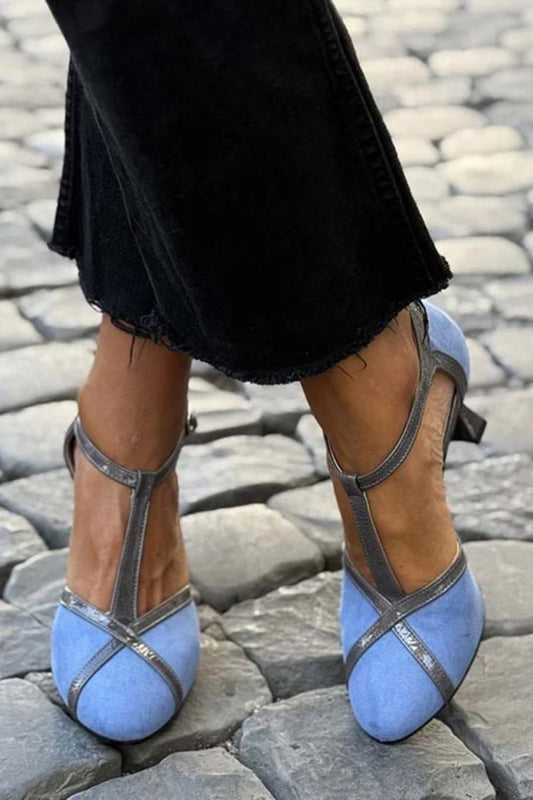 Lilou™ | Elegant Blue Suede Heeled Shoes