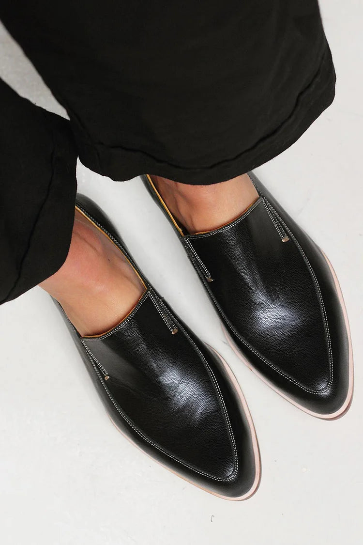 Zofia™ | Black Patchwork Loafers