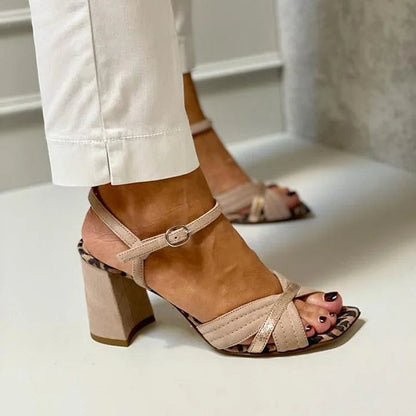 Ronja™ | Beige Leopard Heels