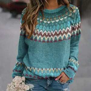 Peyton™ – Comfortable Sweatshirt with Retro Wave Pattern