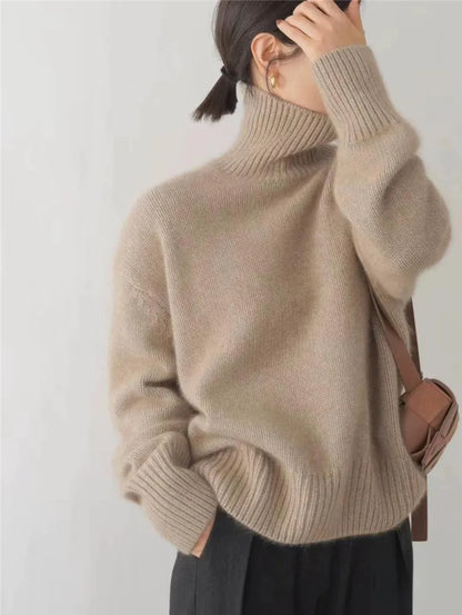 Sydney Women's Oversized Turtleneck Sweater in Cashmere – Soft, Warm & Elegant