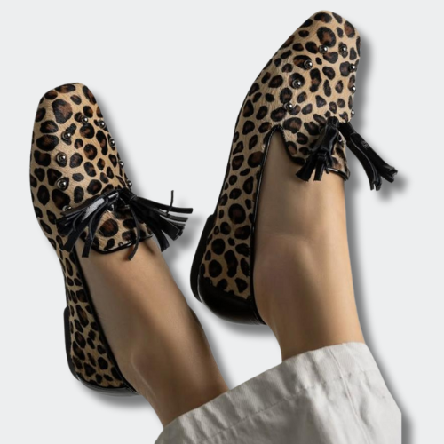 Zoé™ | Leopard Loafers with Pom-Poms