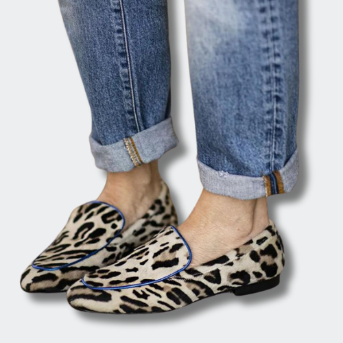 Viëne™ | Blue Leopard Loafers