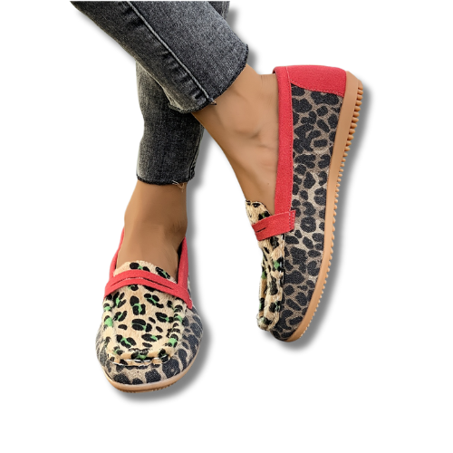 Aimee™ | Red Leopard Loafers