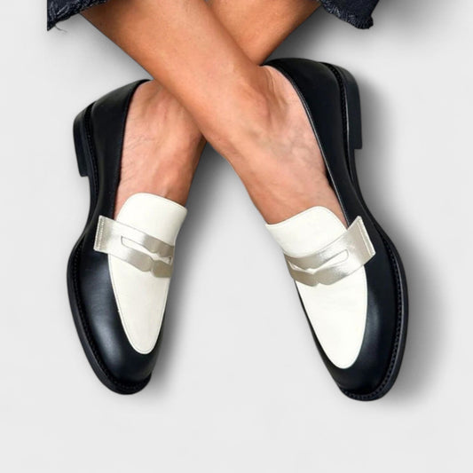 Xara™ | Black Metallic Loafers