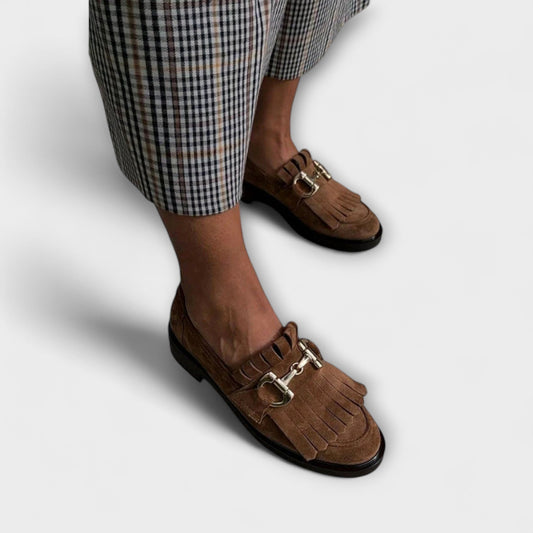 Fleur | Brown Slip-Ons with Round Toe